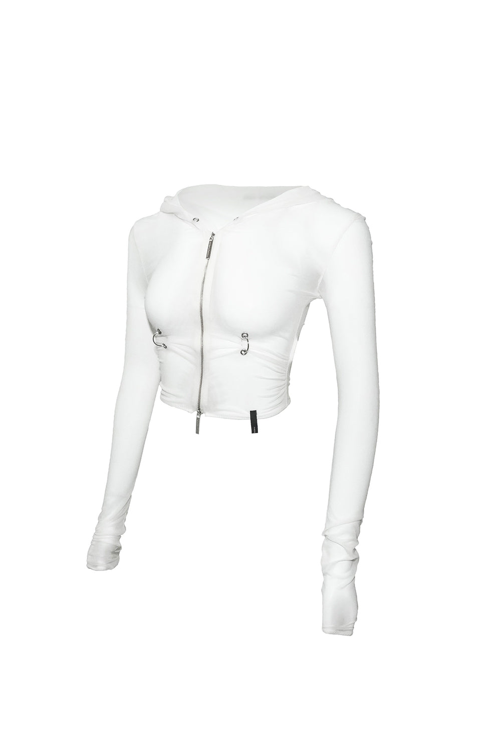 pierced zip hoodie