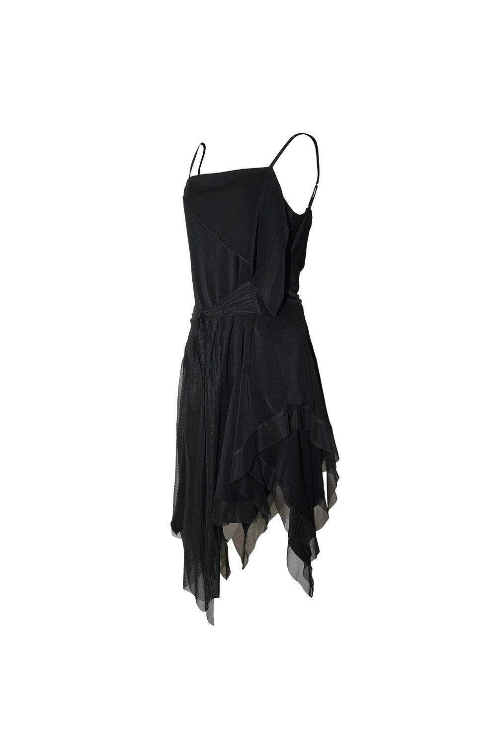 S asymmetry ruffle dress