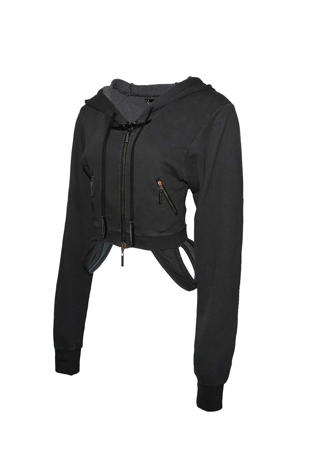 belted loop zip hoodie