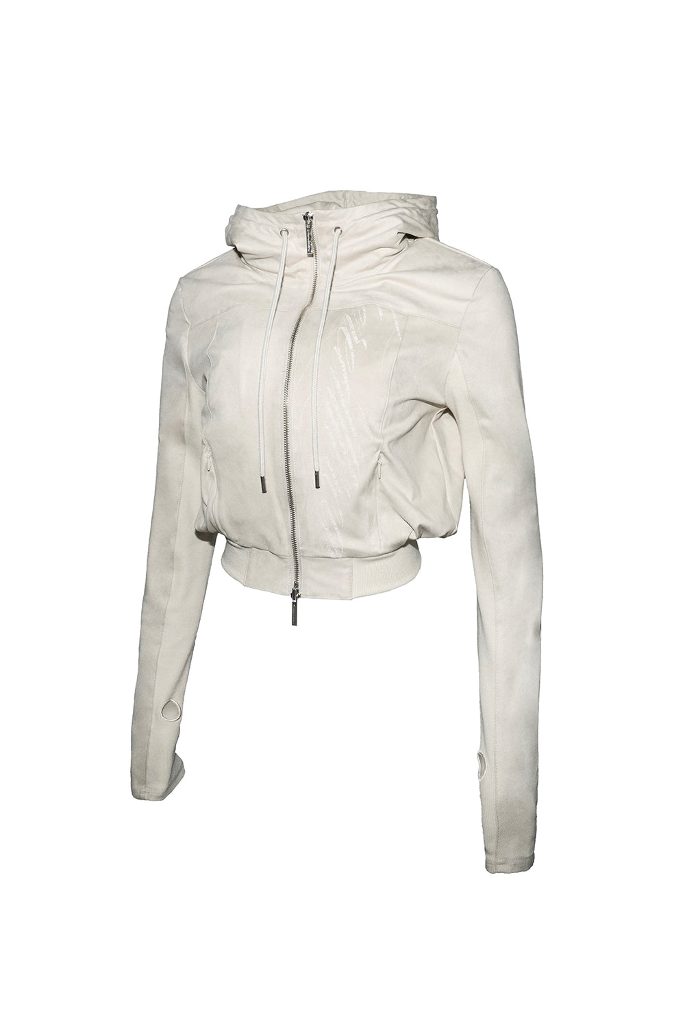 lettering hoodie jacket