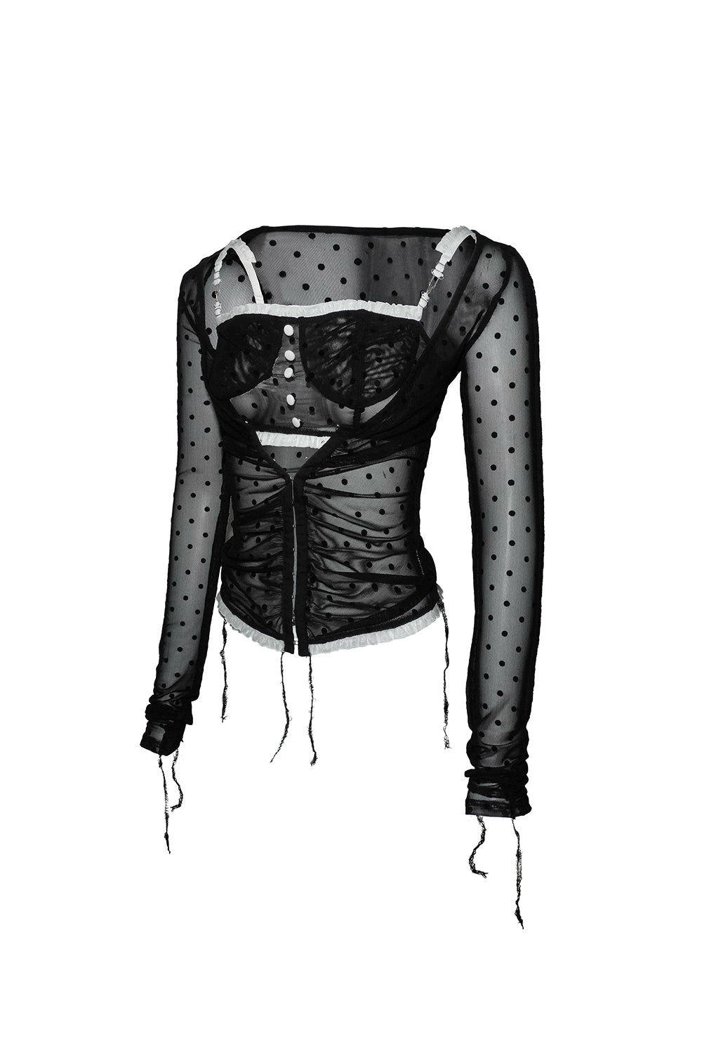 dot ruched tulle set