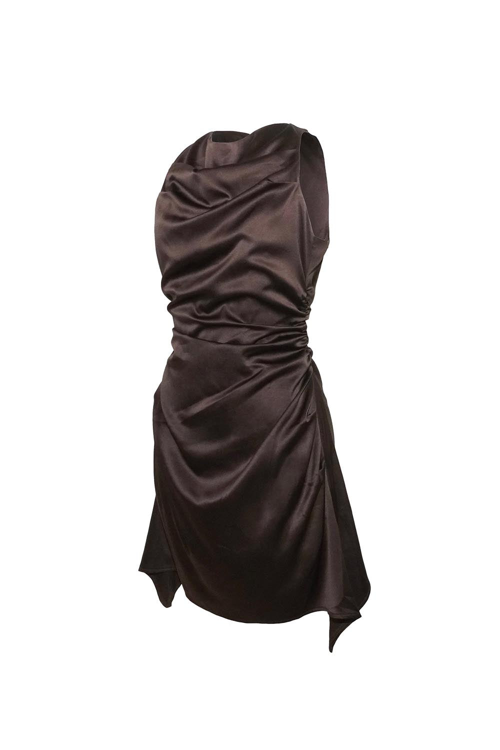 S satin flow dress mini