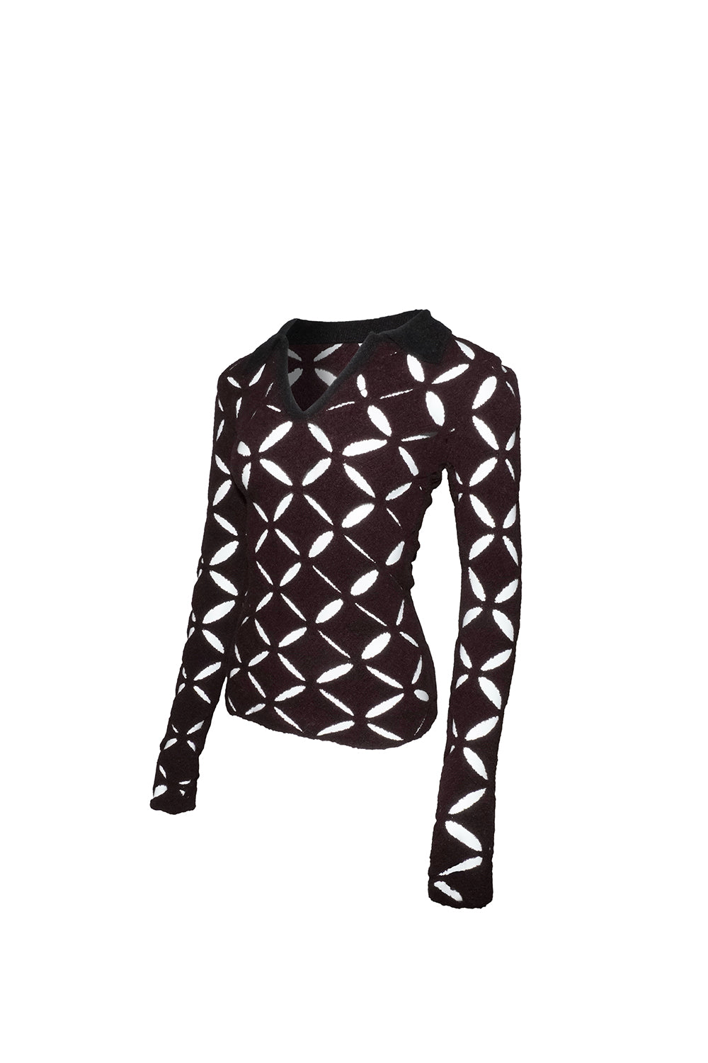 S knit fit tops repeat petal