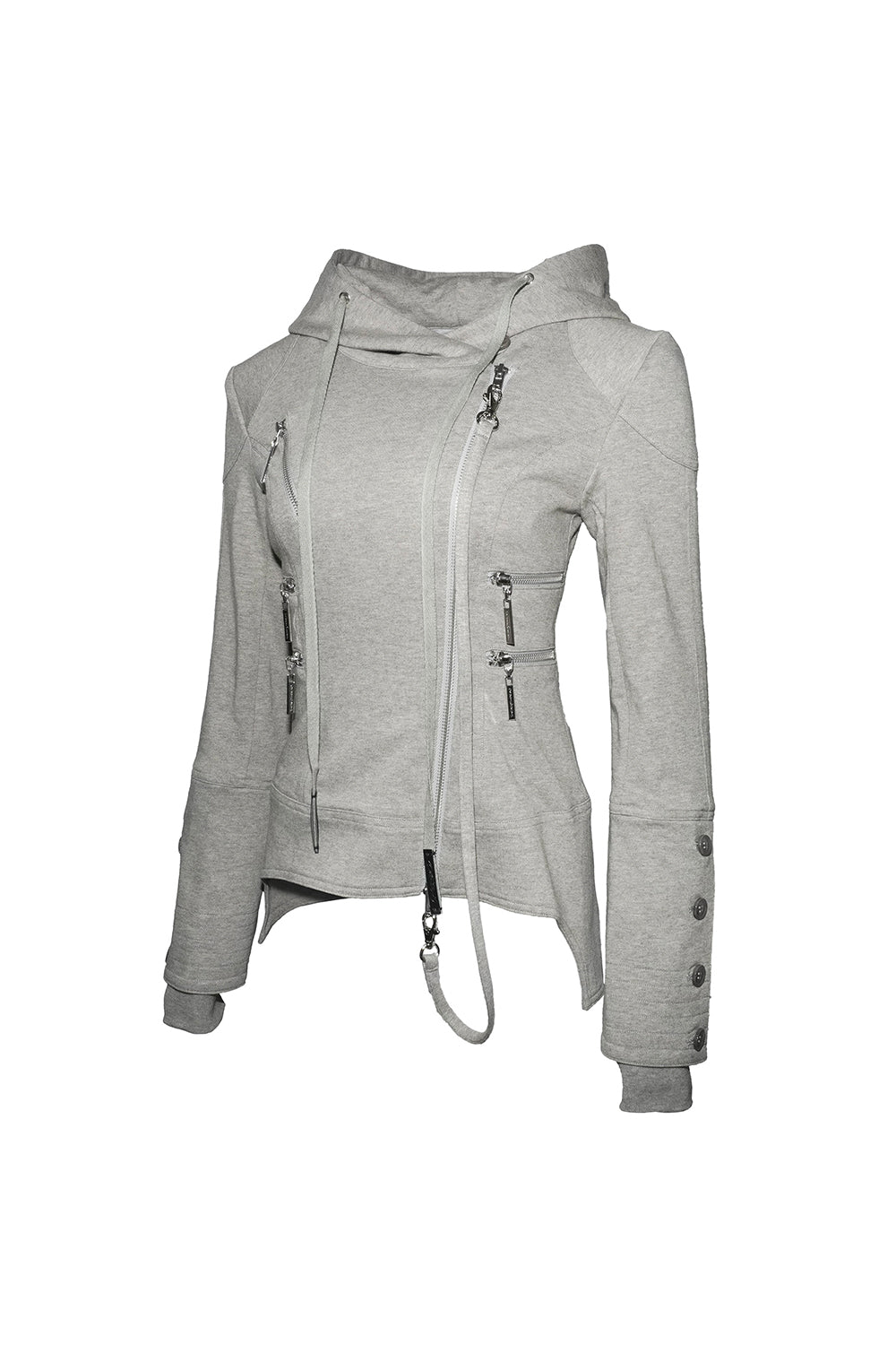 sleek zip hood jacket