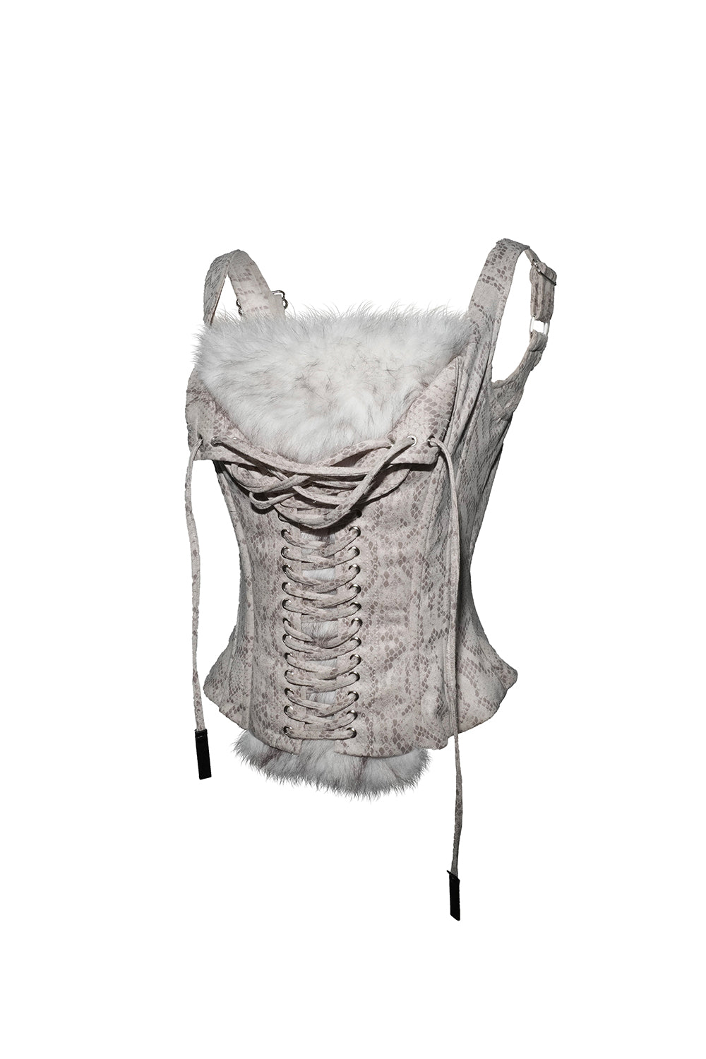 python fur corset tops