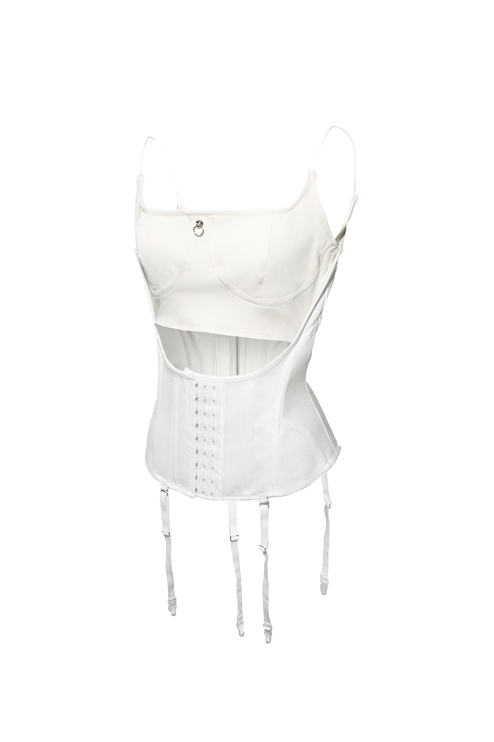 pointed garter corset