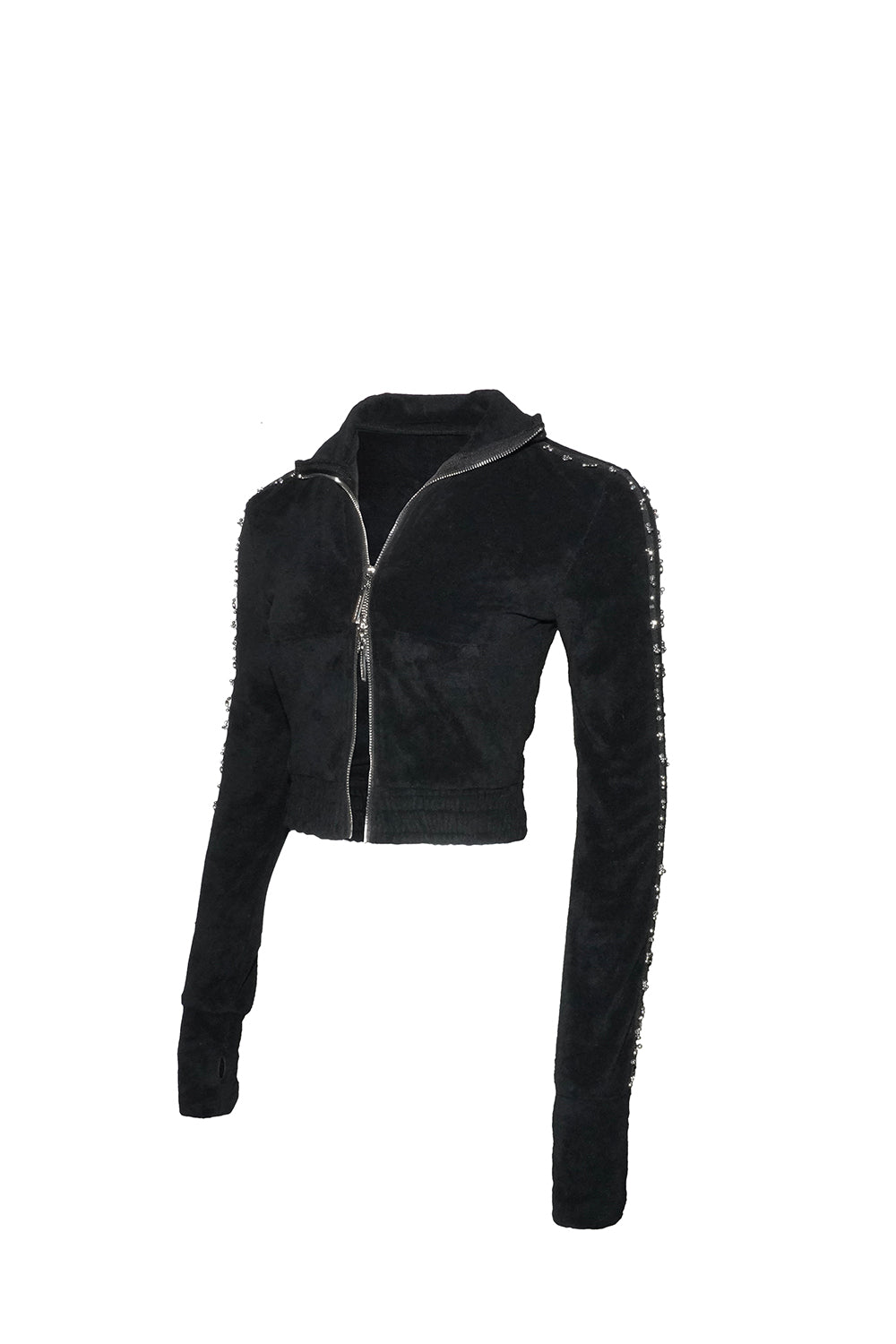 S beaded track jersey jacket