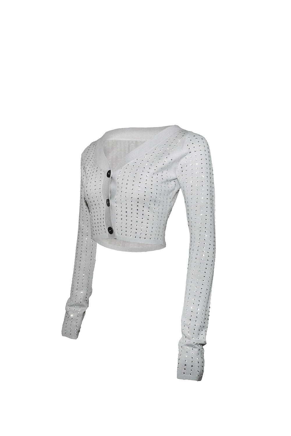 THEREDTHREAD / ザレッドスレッド】S rhinestone cardigan cropped