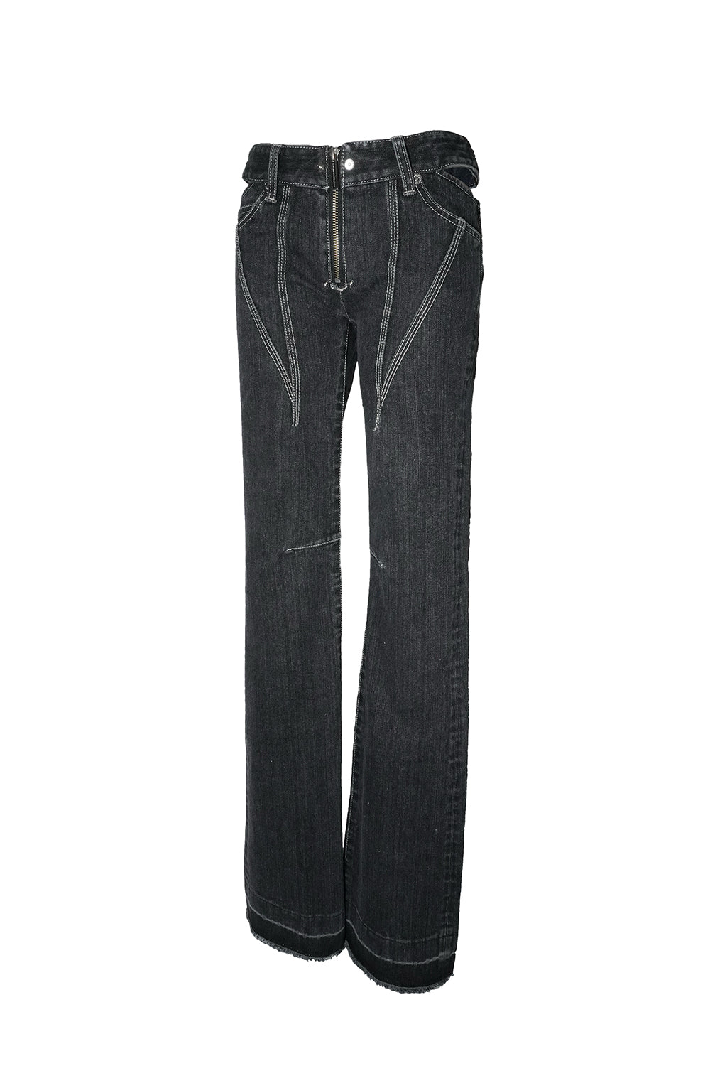 cutout stitch denim