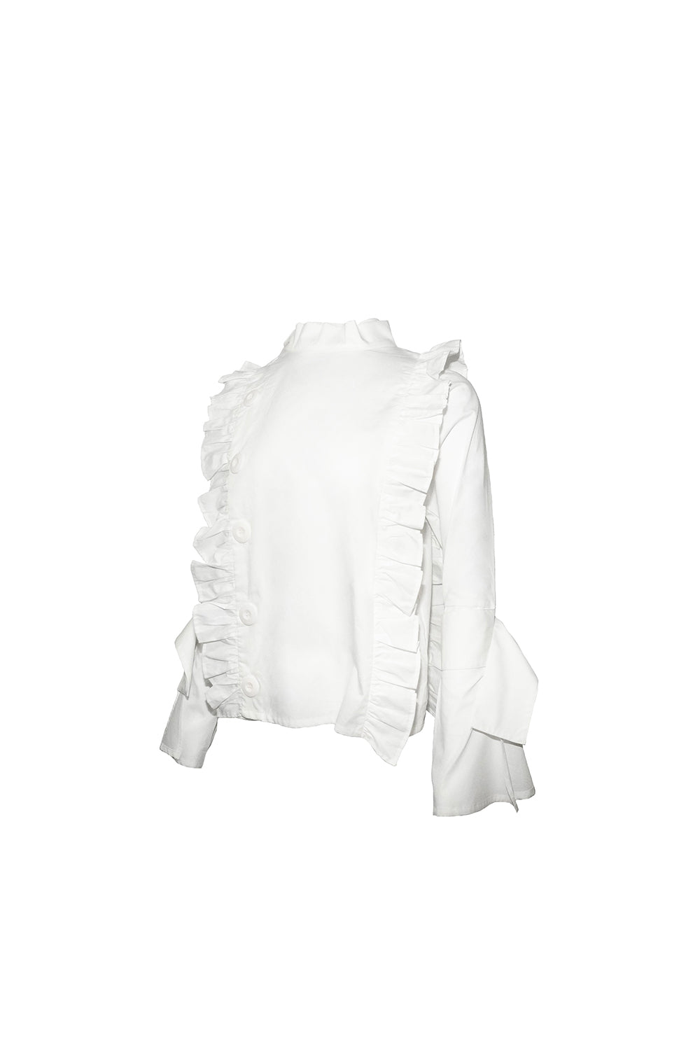 button frill blouse