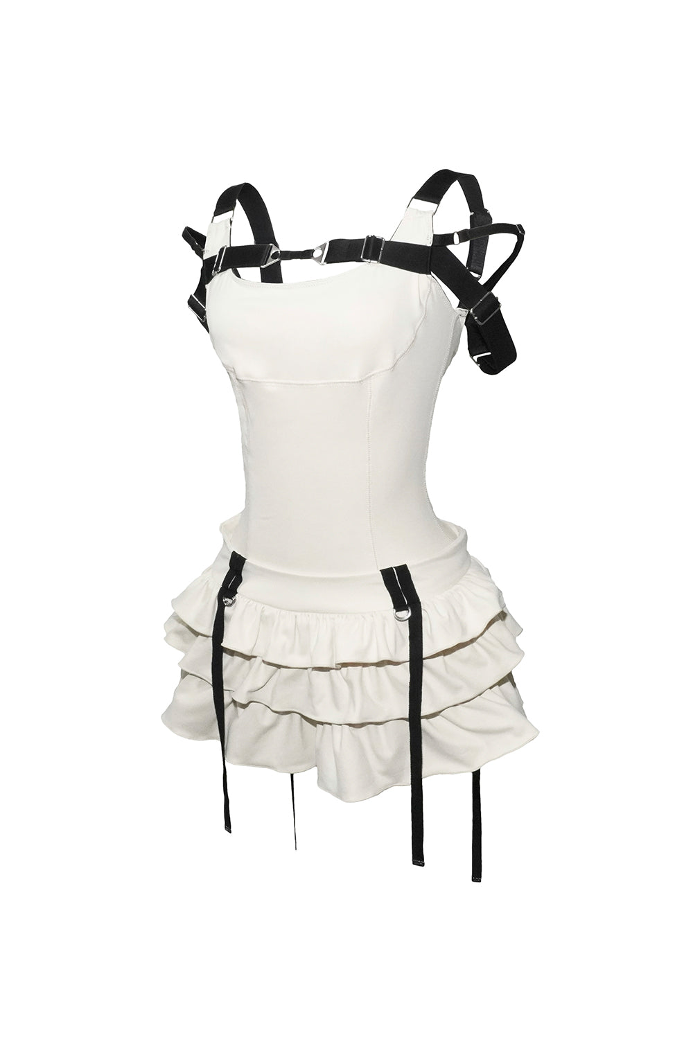 belted tiered dress mini