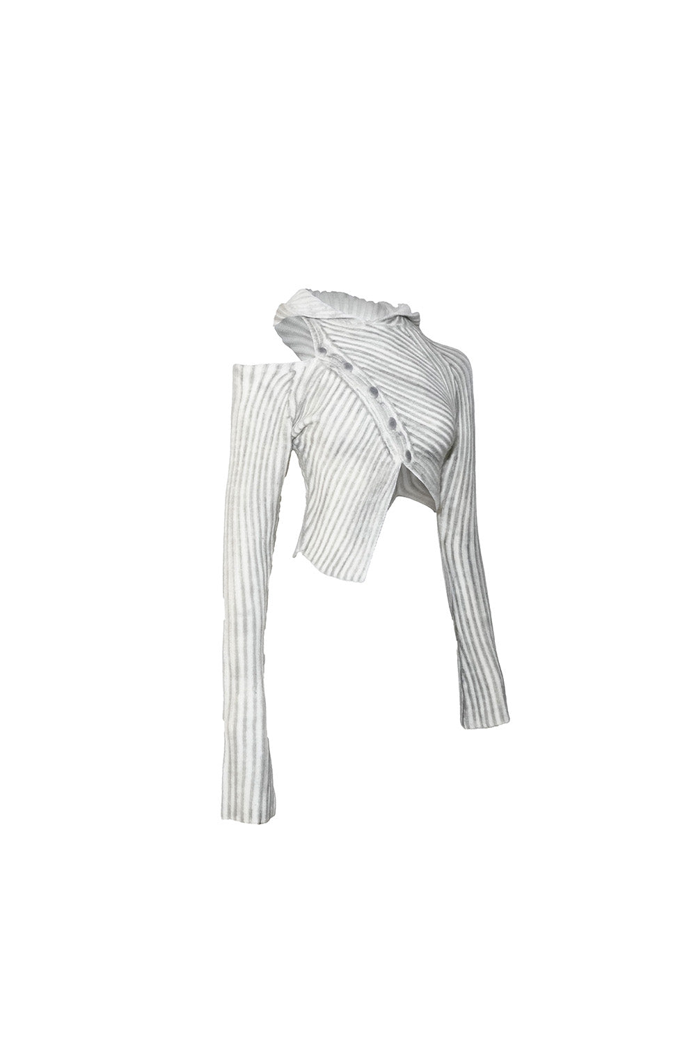 S asymmetric knit hoodie