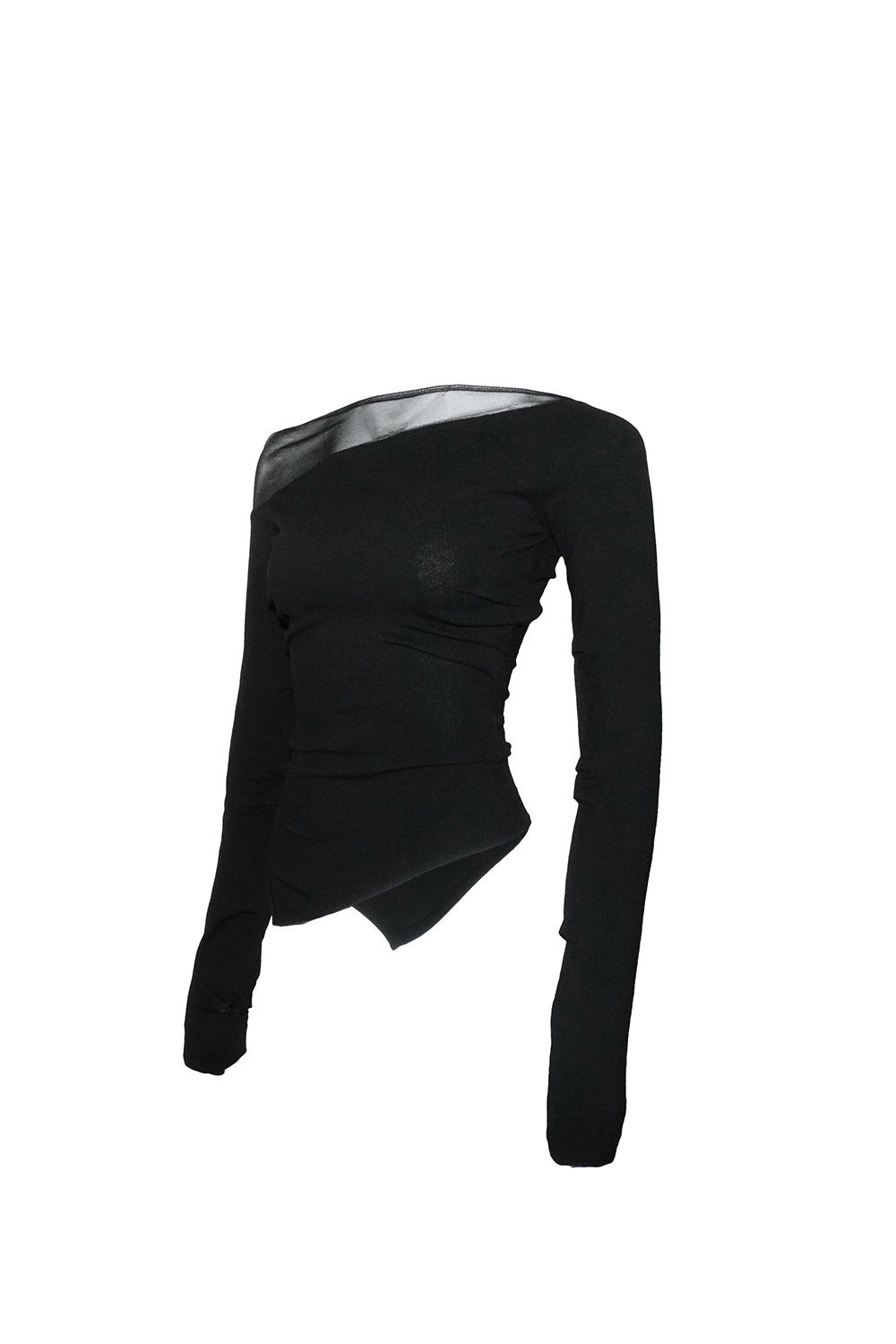 S sheer asymmetric tops