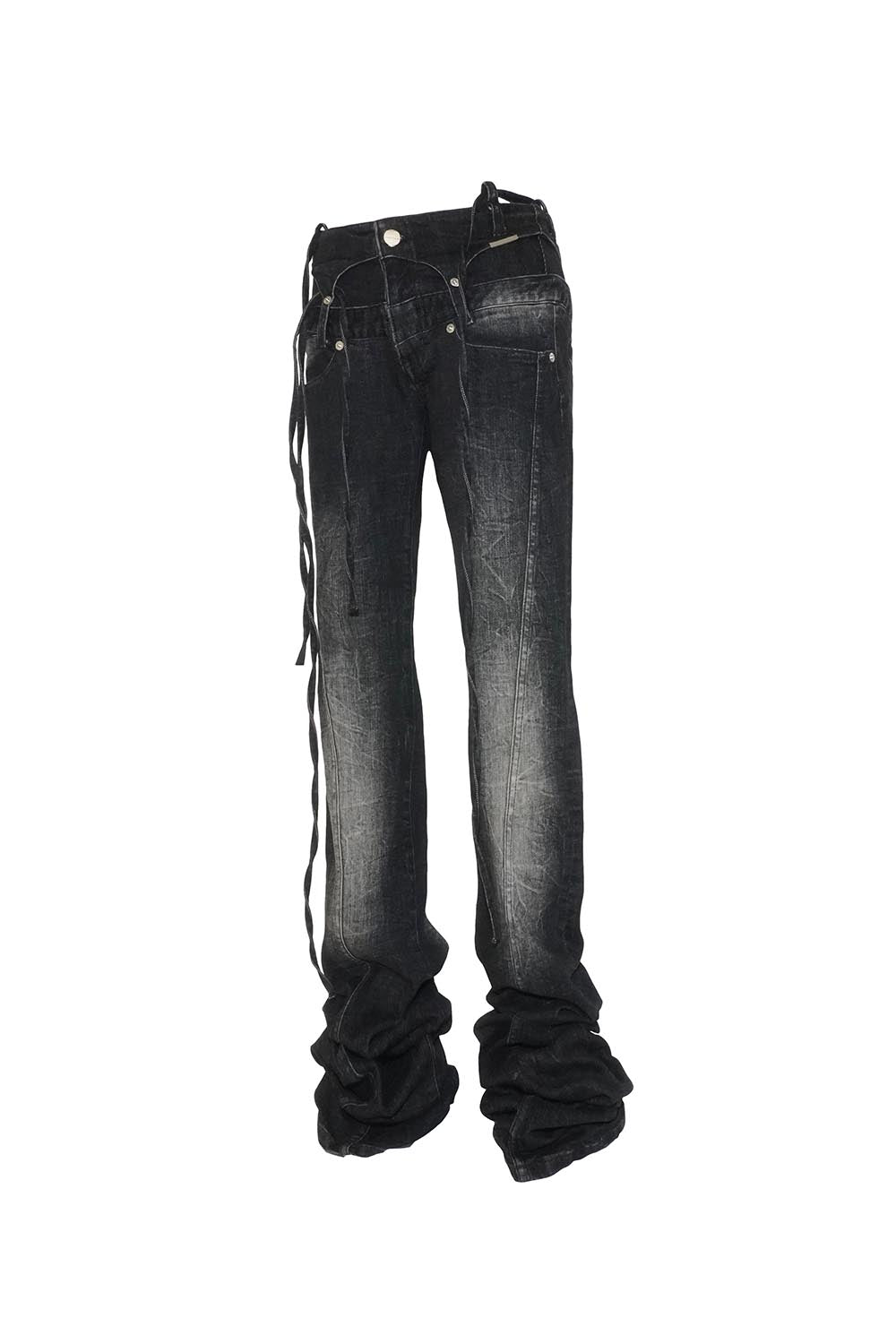 S tethered long denim