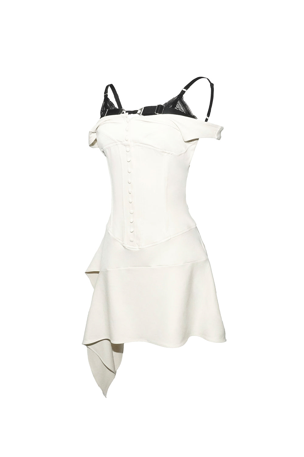 belted layer asym dress