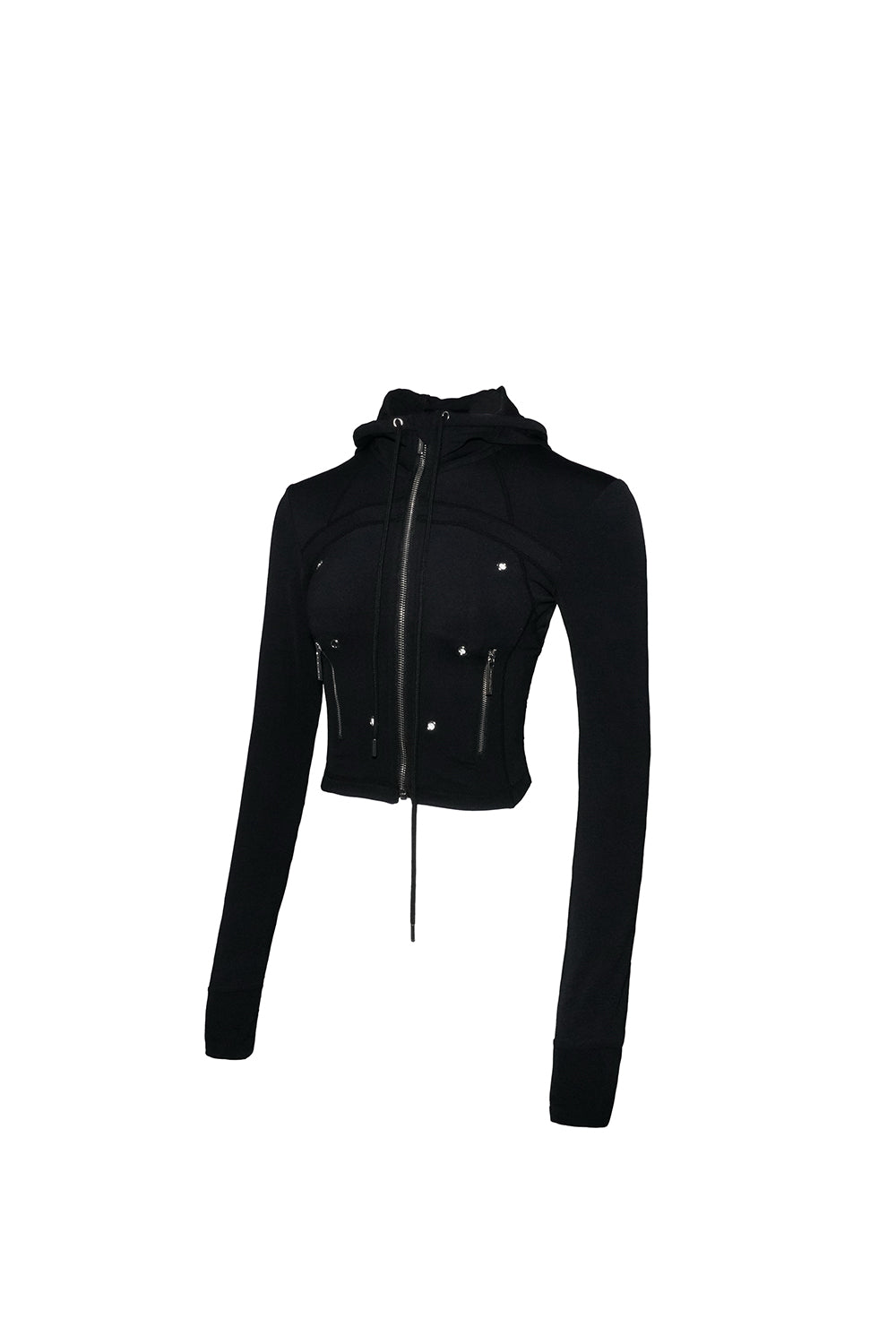 eyelet zip fit hoodie