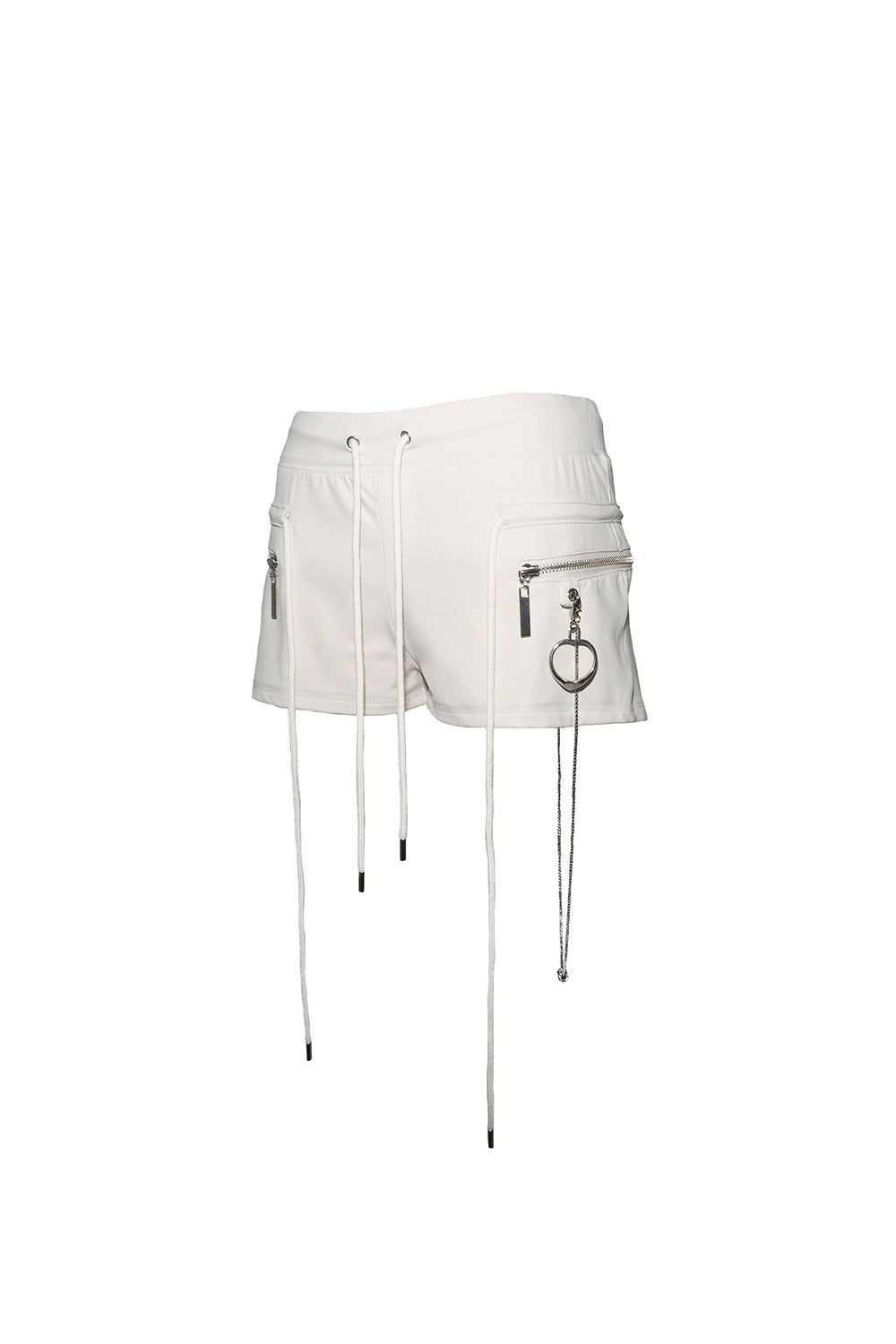 chain zip shorts