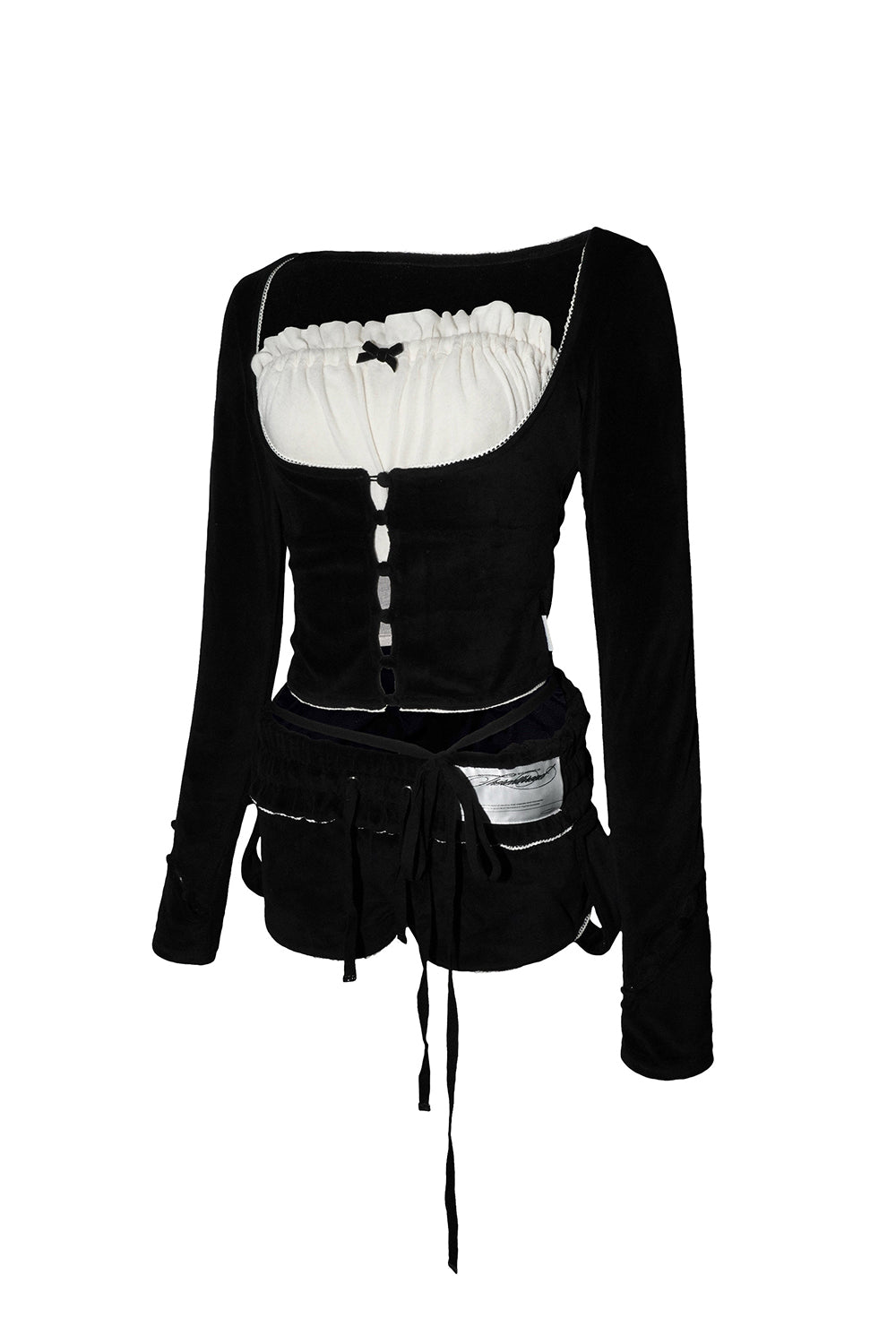 bicolor terry shorts set