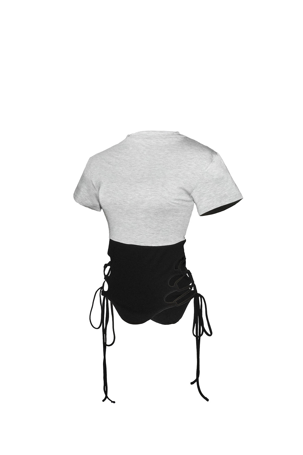 split hem lace up tops