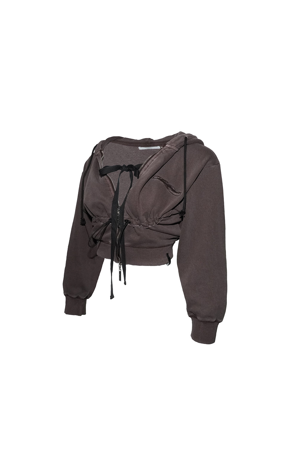 mid sleeve cropped hoodie 2