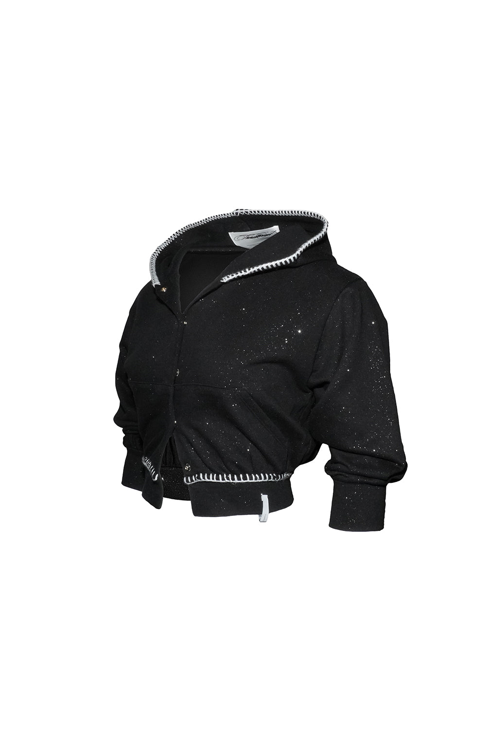 S mid-sleeve hoodie cropped