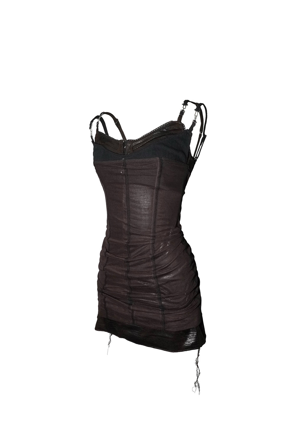 veil layered dress mini