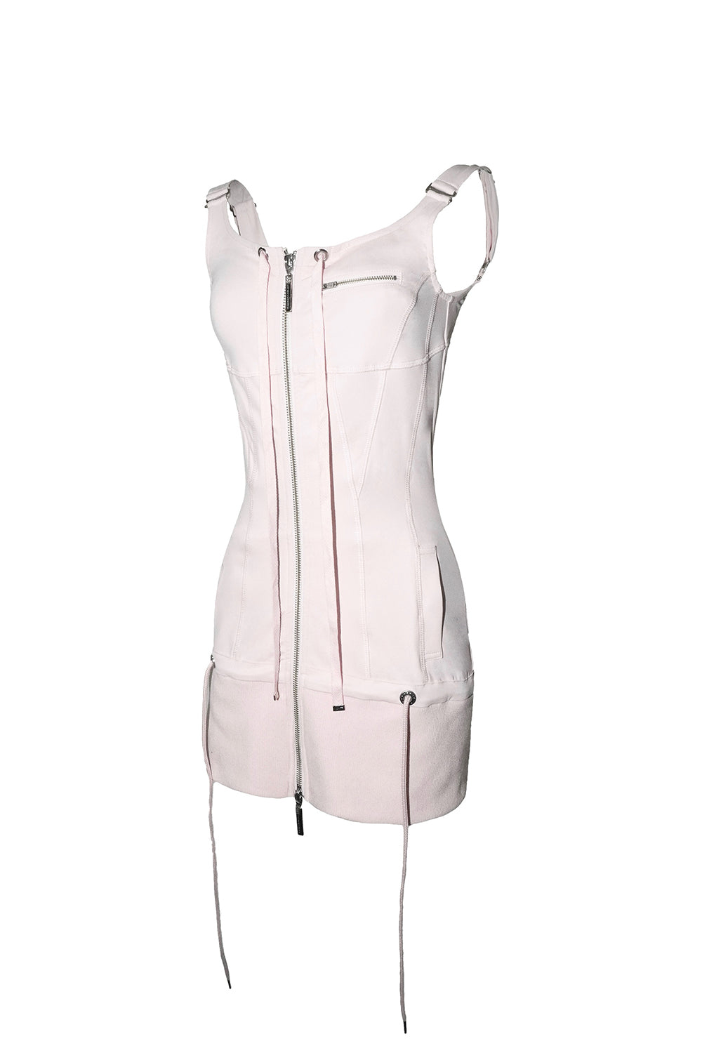 jersey zip dress mini