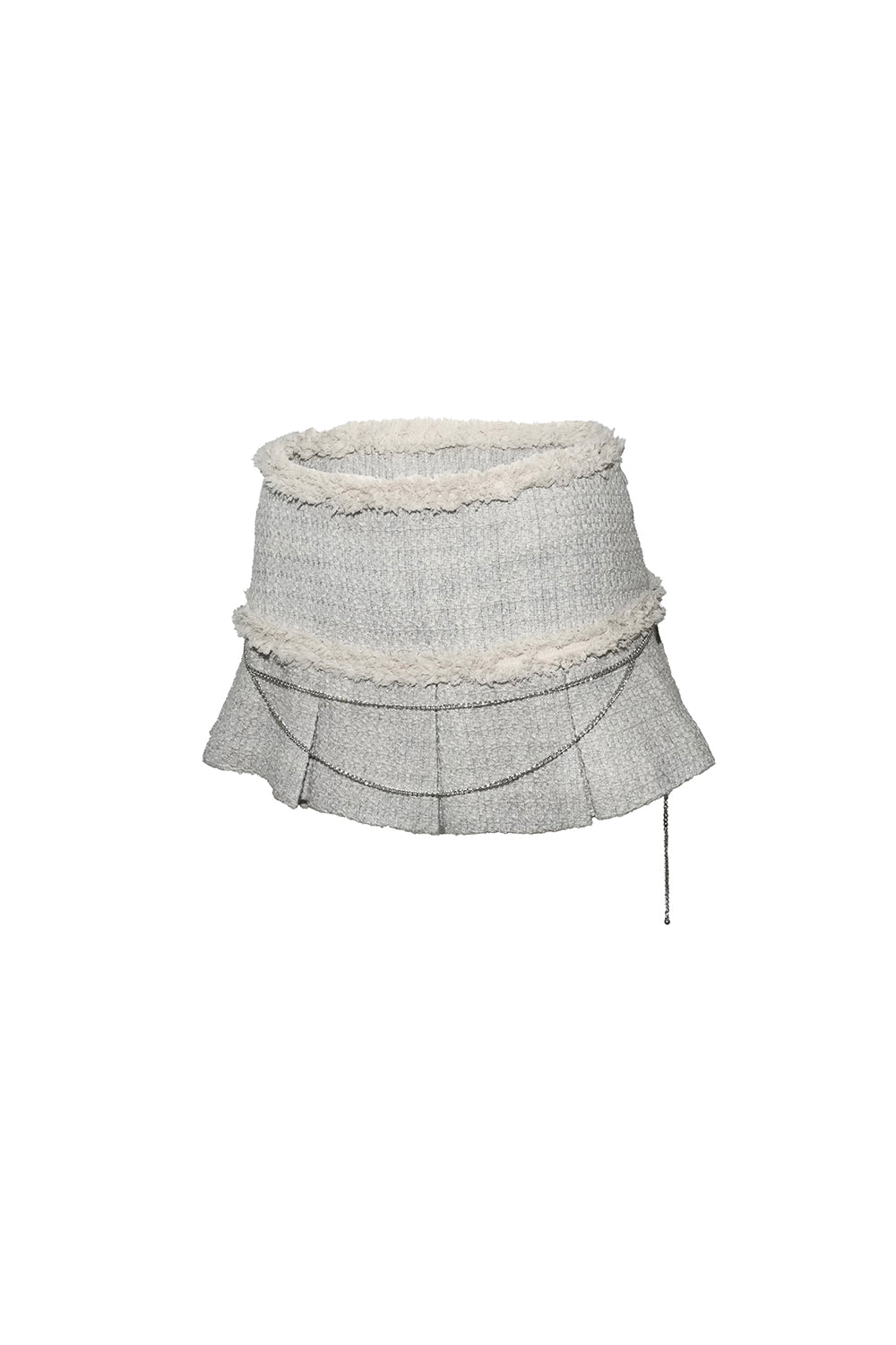 tweed pleated skirt mini