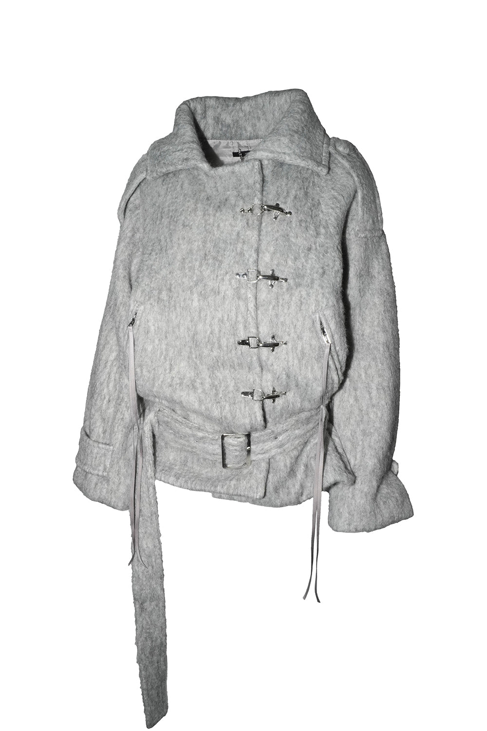brushed belted coat