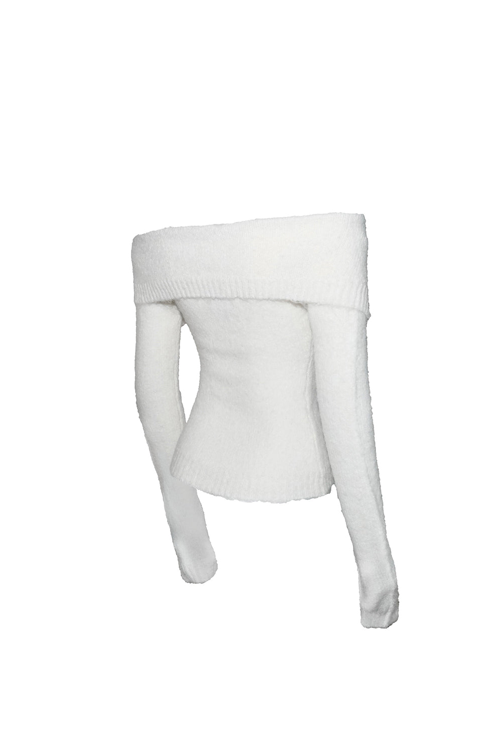 S fold collar offshoulder knit