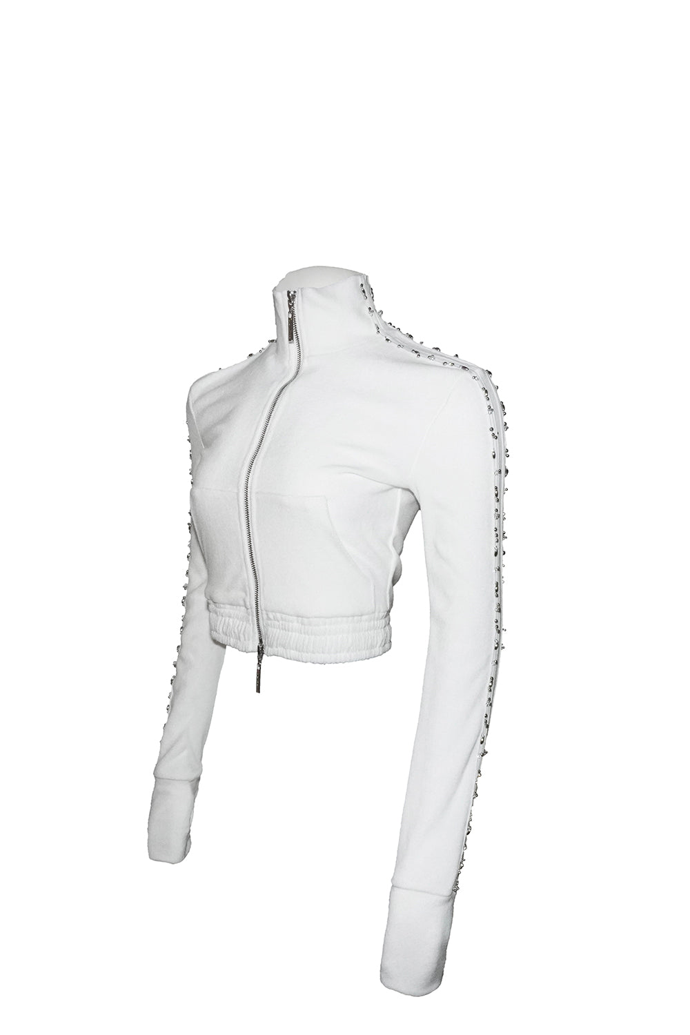 S beaded track jersey jacket