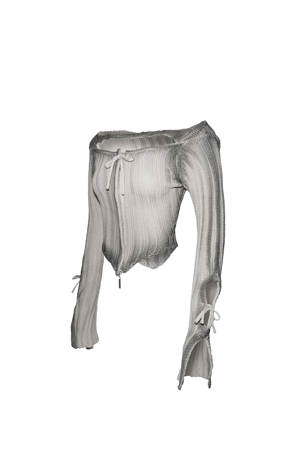 S zip cutout knit tops