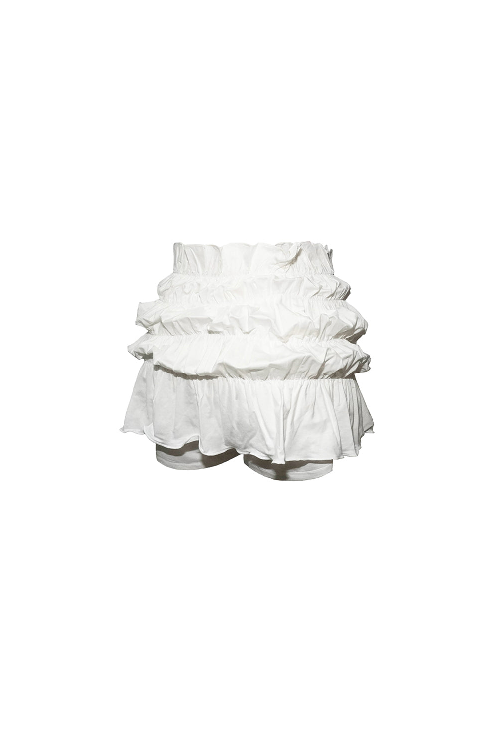 shirred frill skirt mini