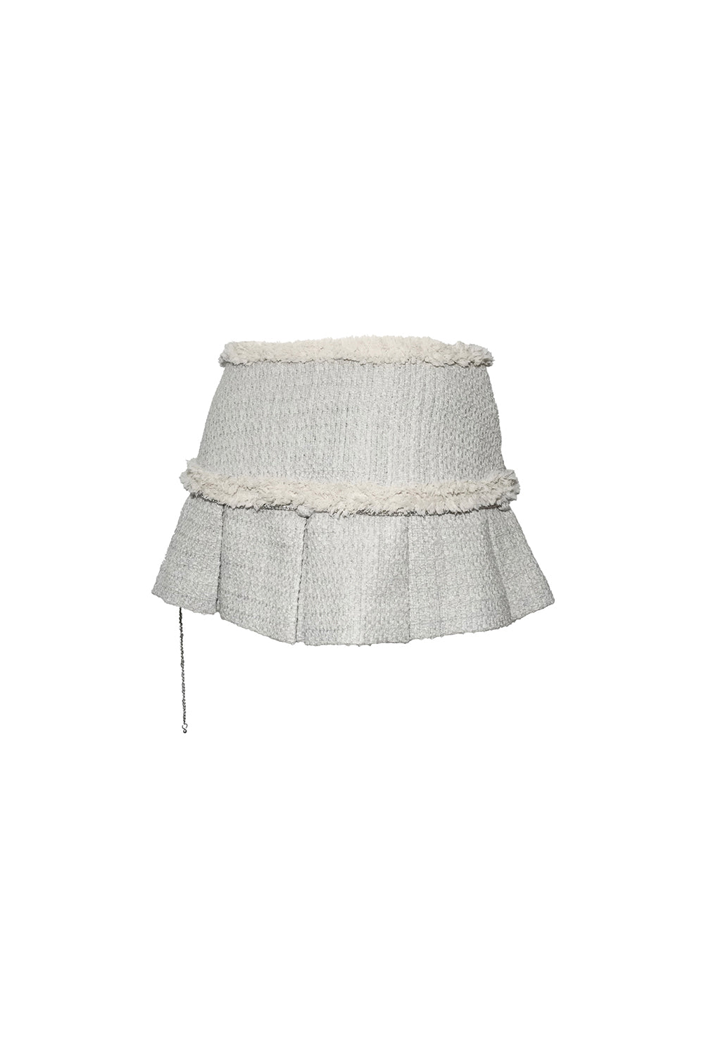 tweed pleated skirt mini