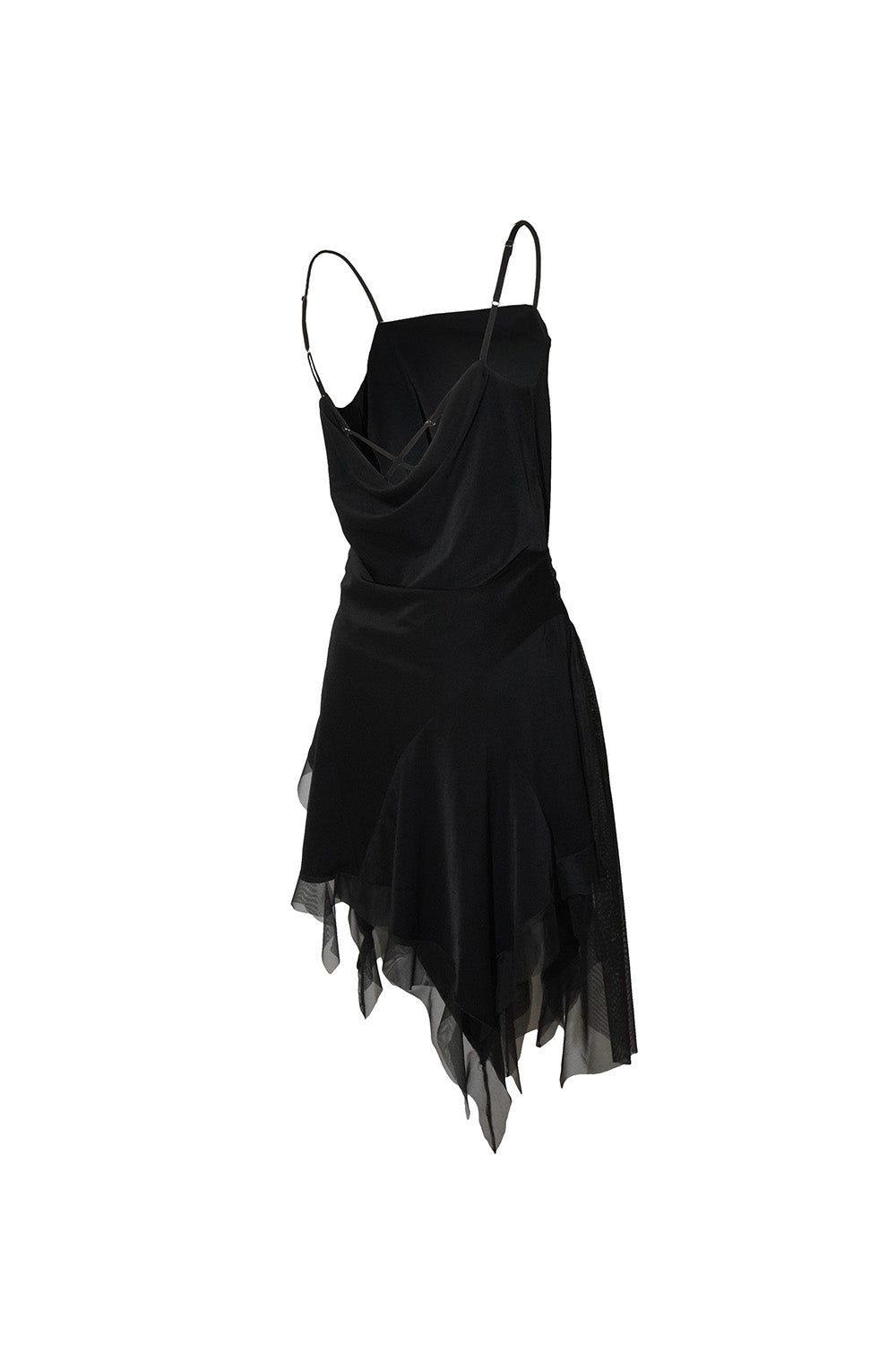 S asymmetry ruffle dress