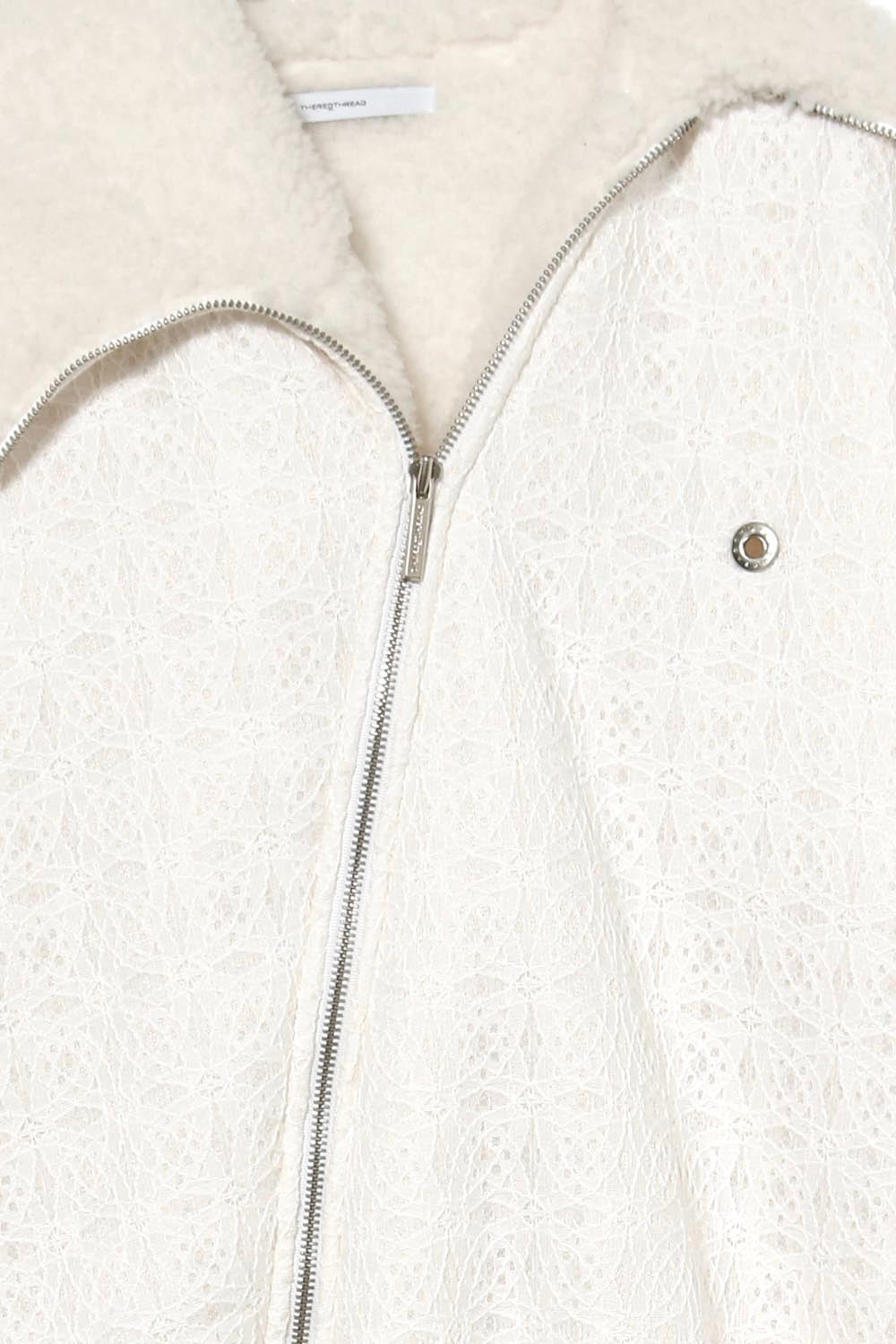 トップス theredthread ring asymmetry hoodie lace THEREDTHREAD / ザレッドスレッド】S ring asymmetry hoodie lace
