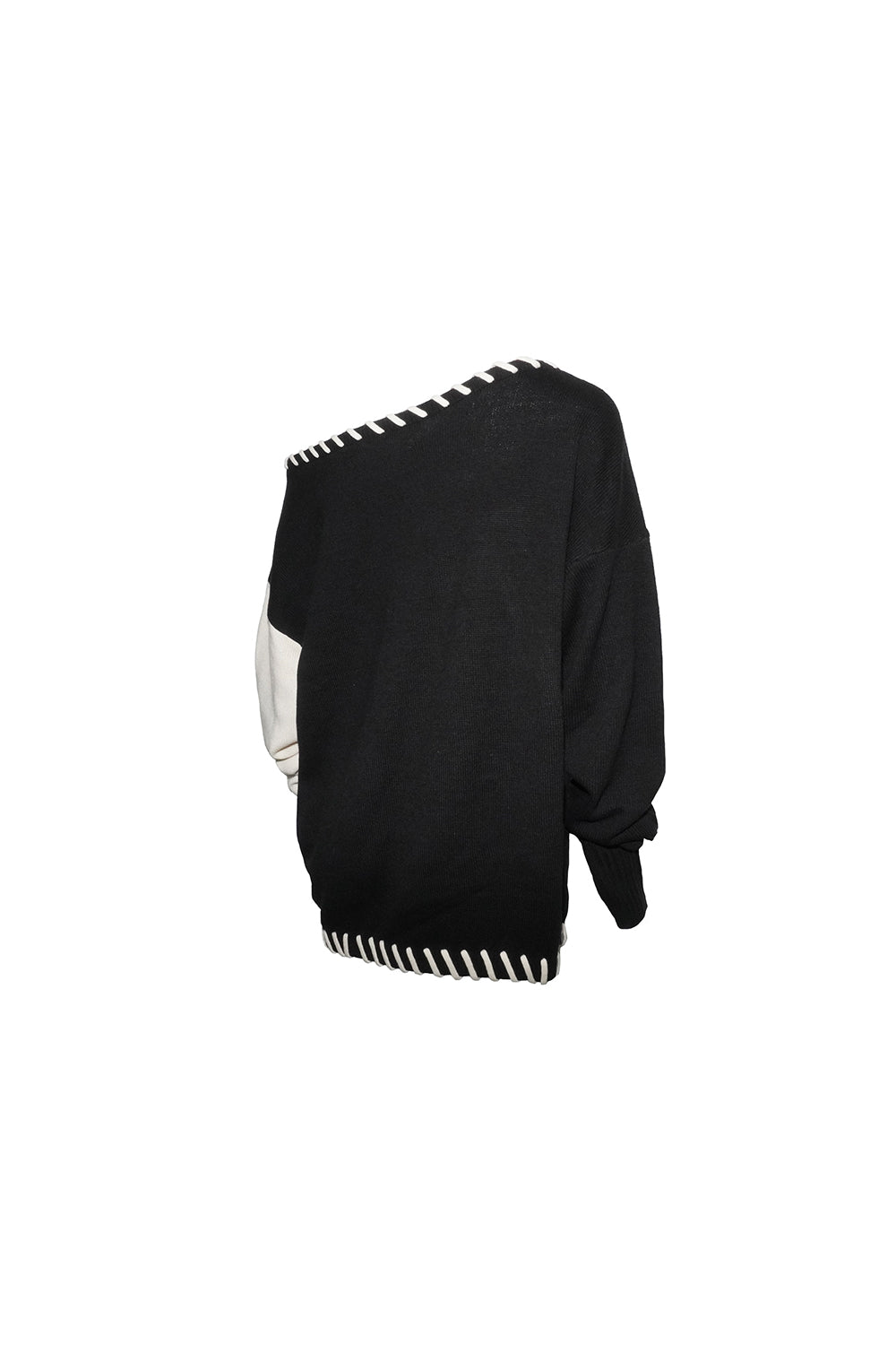 contrast stitch knit