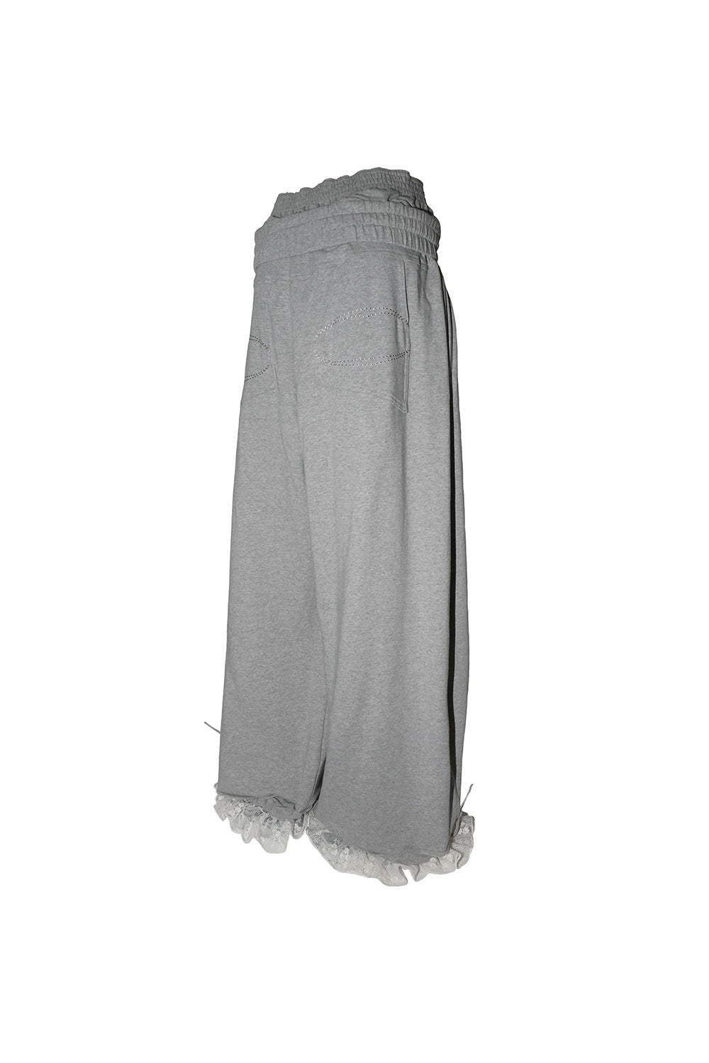 layered sweat pants lace