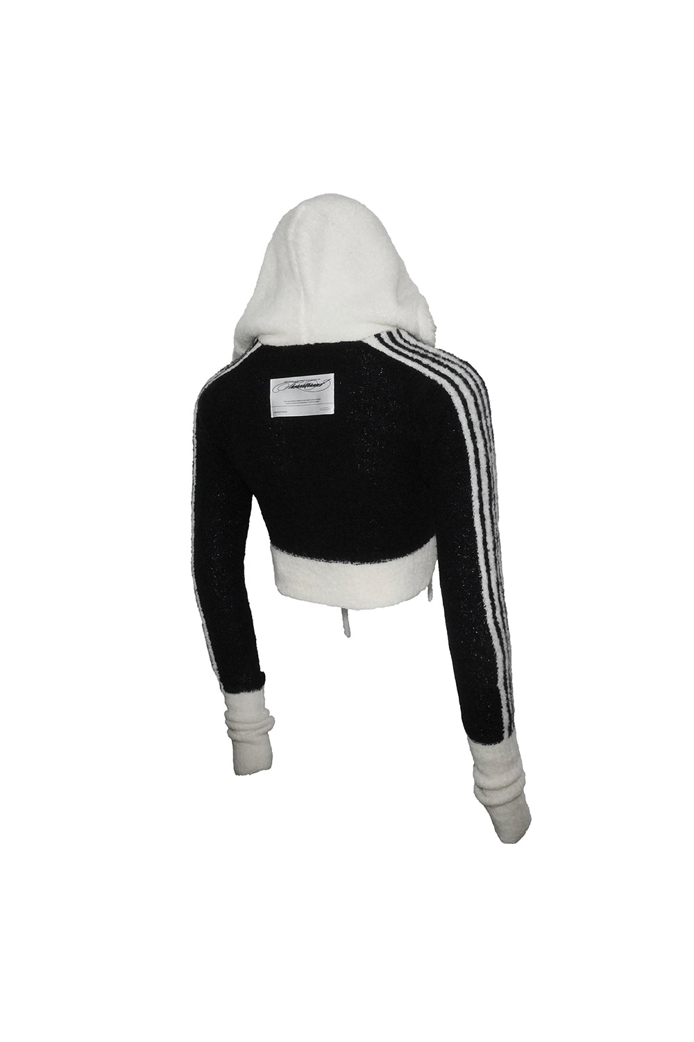 contrast zip knit hoodie