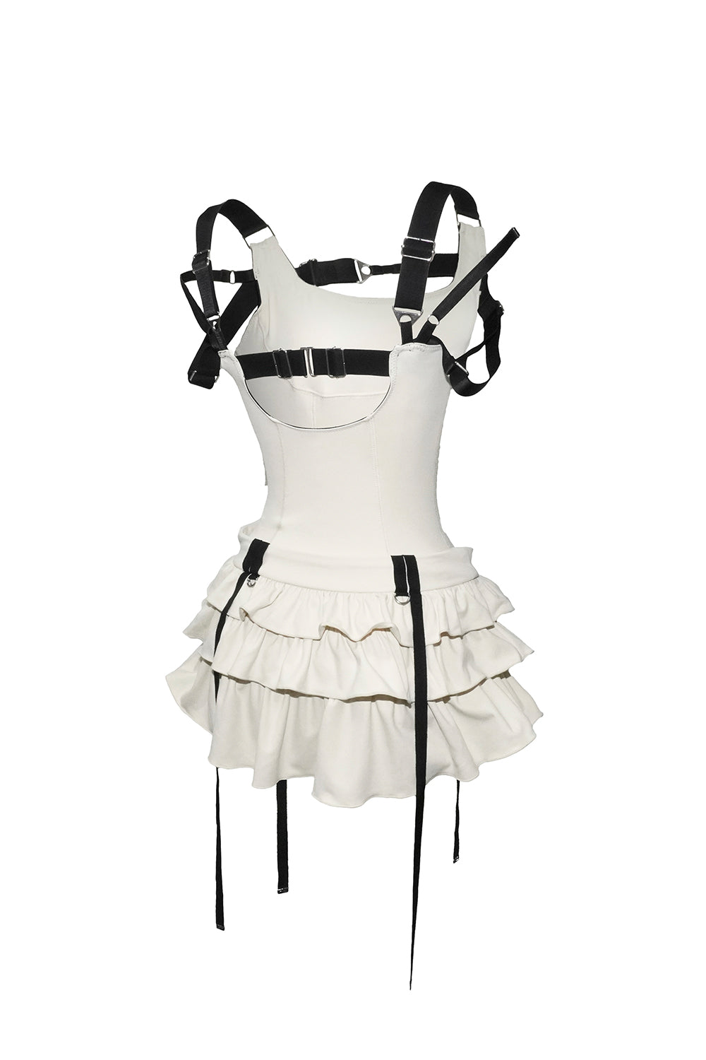 belted tiered dress mini