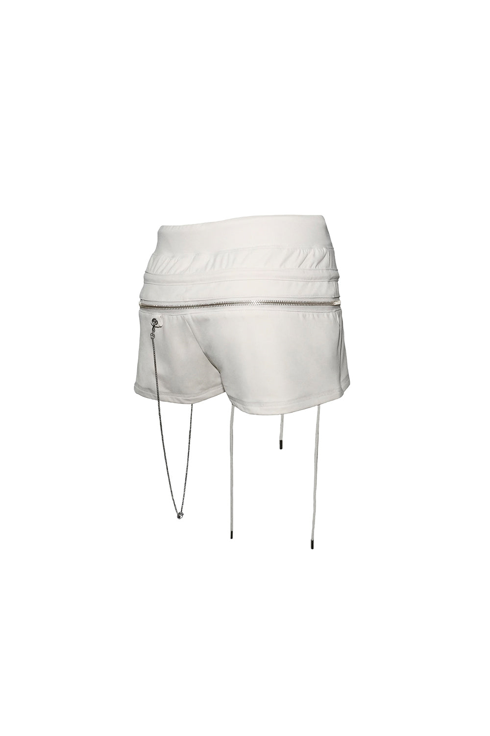 chain zip shorts