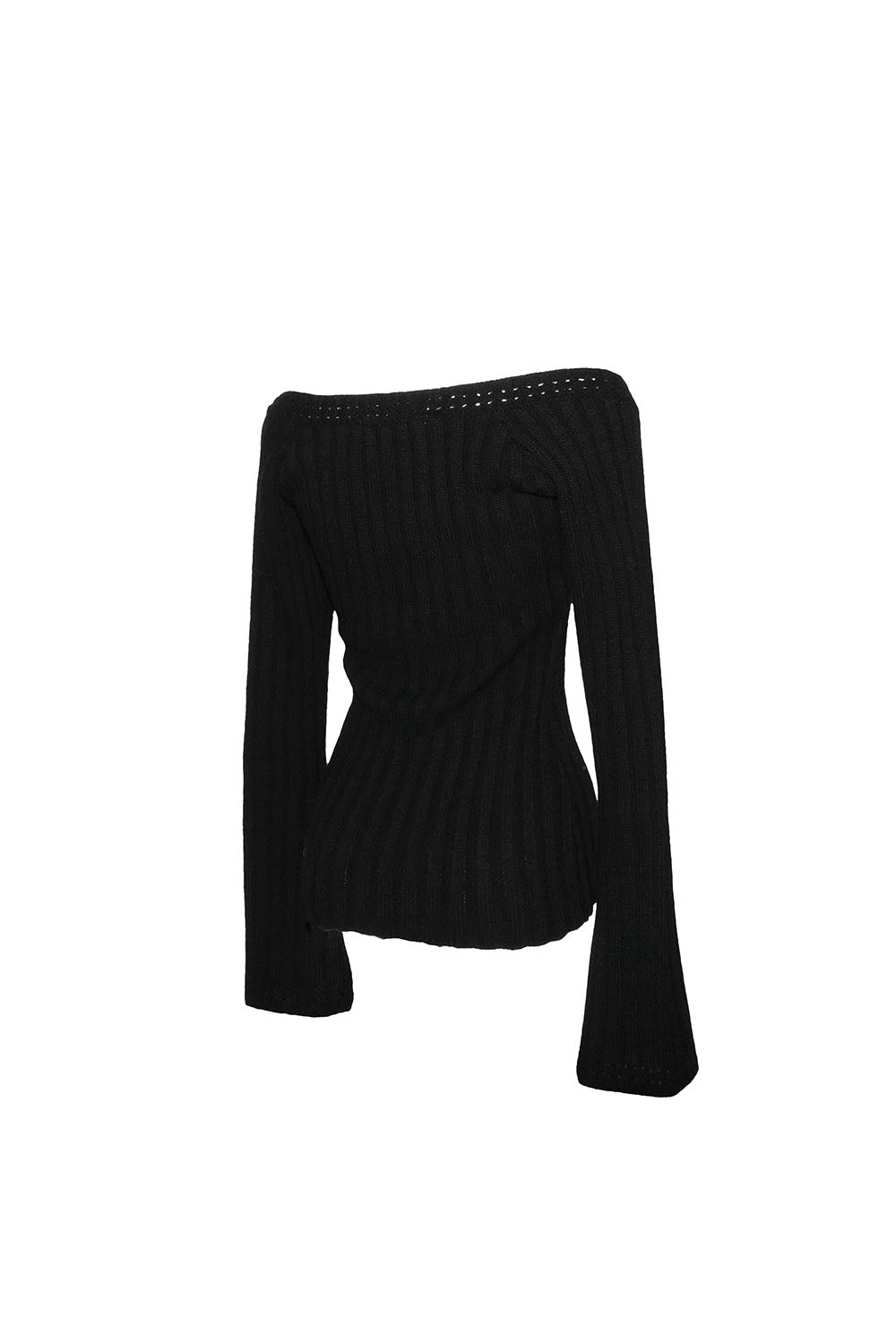 S rib knit tops ribbon