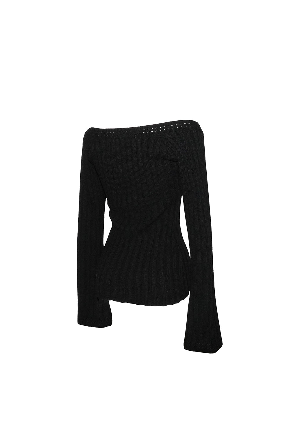 S rib knit tops ribbon