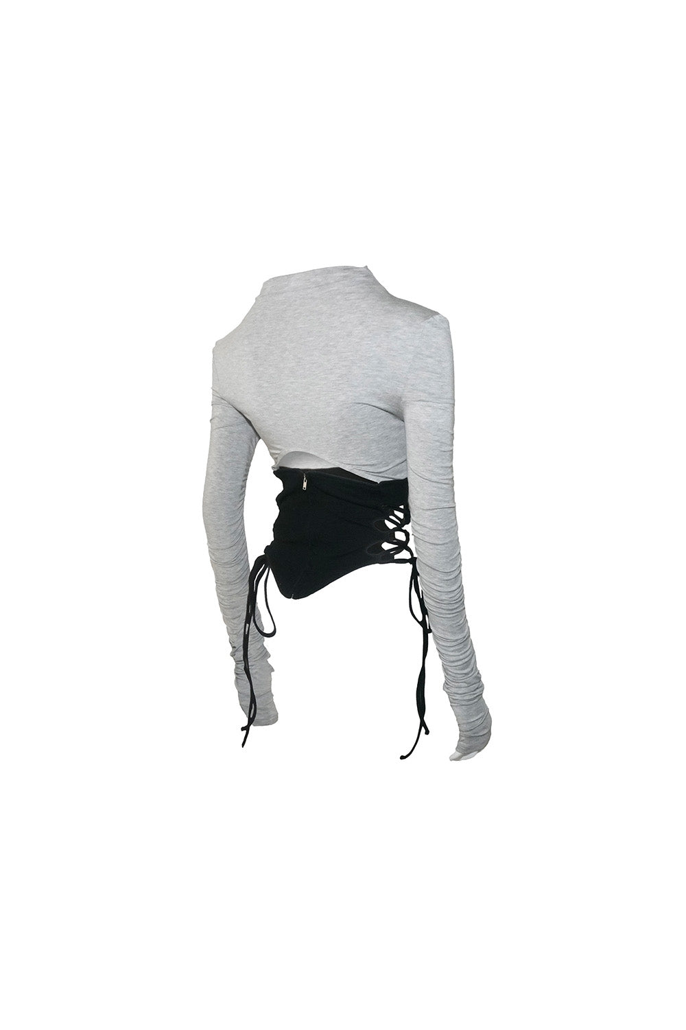 S split hem lace up tops