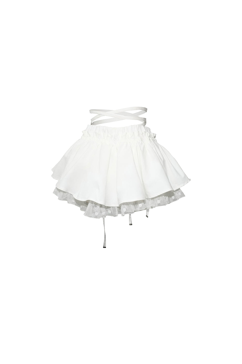 corded frill skirt mini