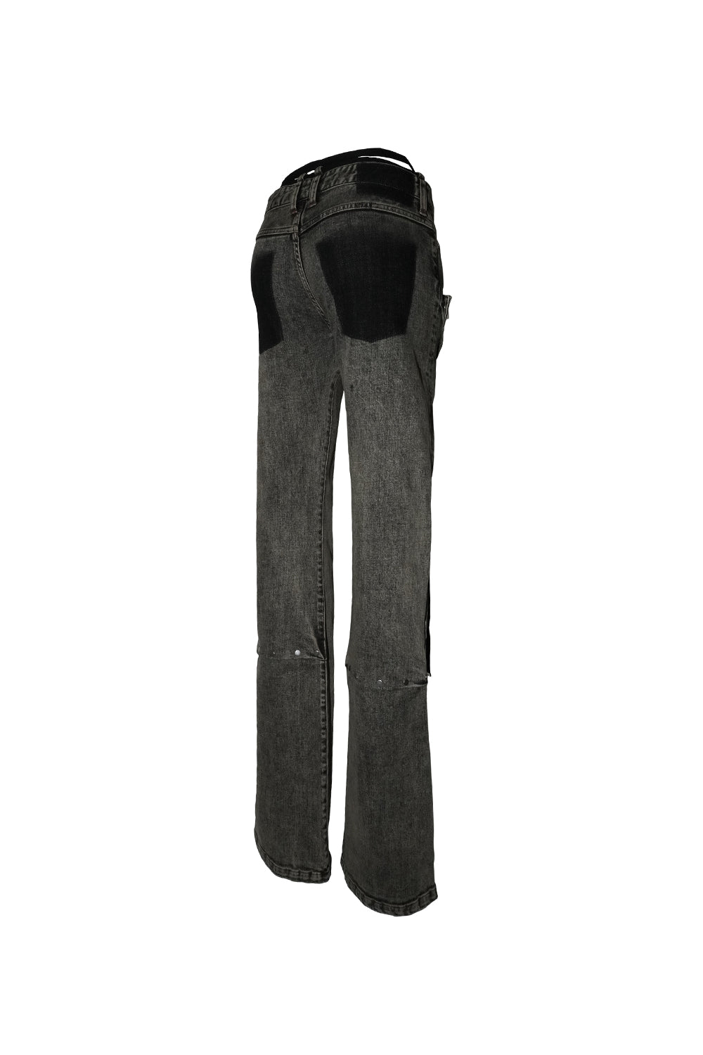 studded denim flare