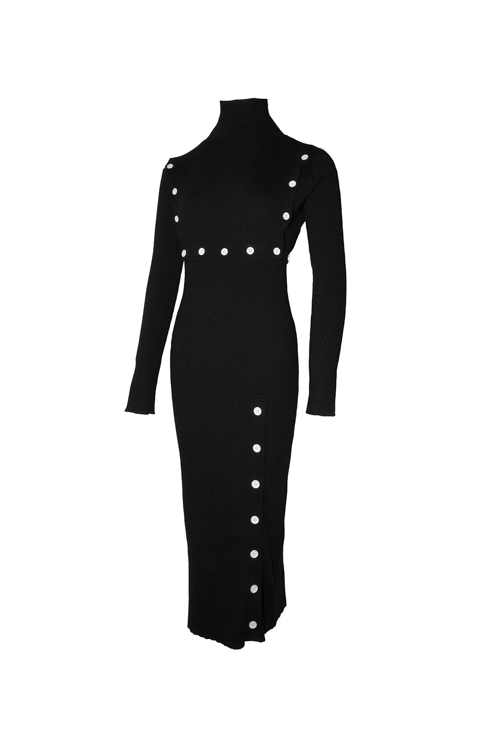 bicolor button open knit