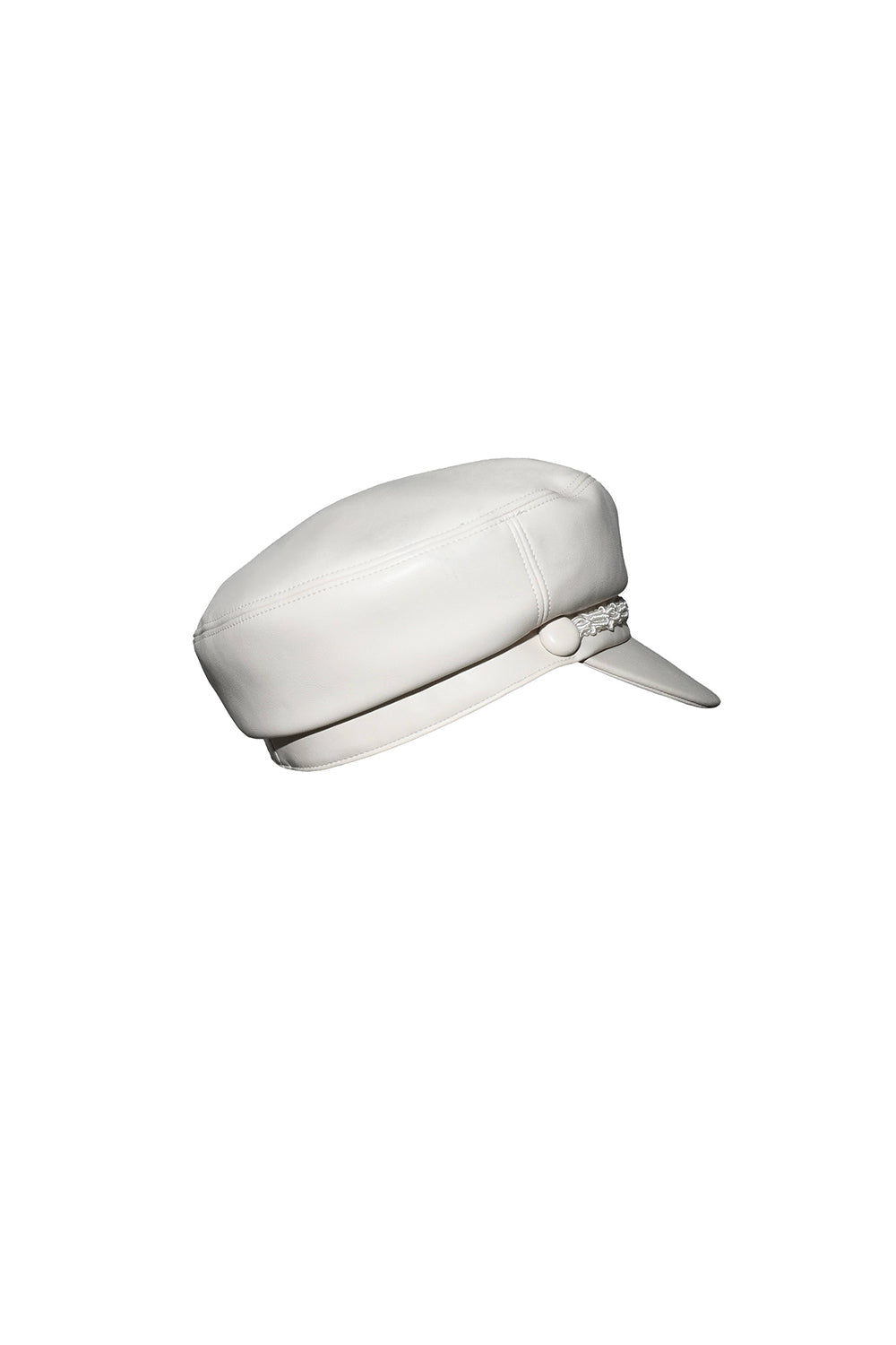 glossy leather casquette
