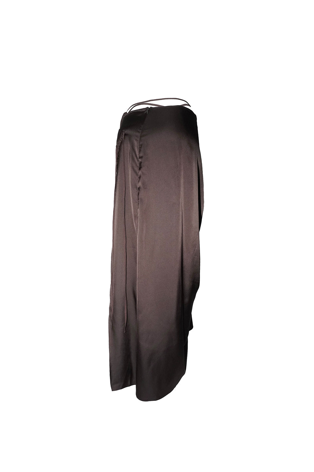 gathered satin skirt