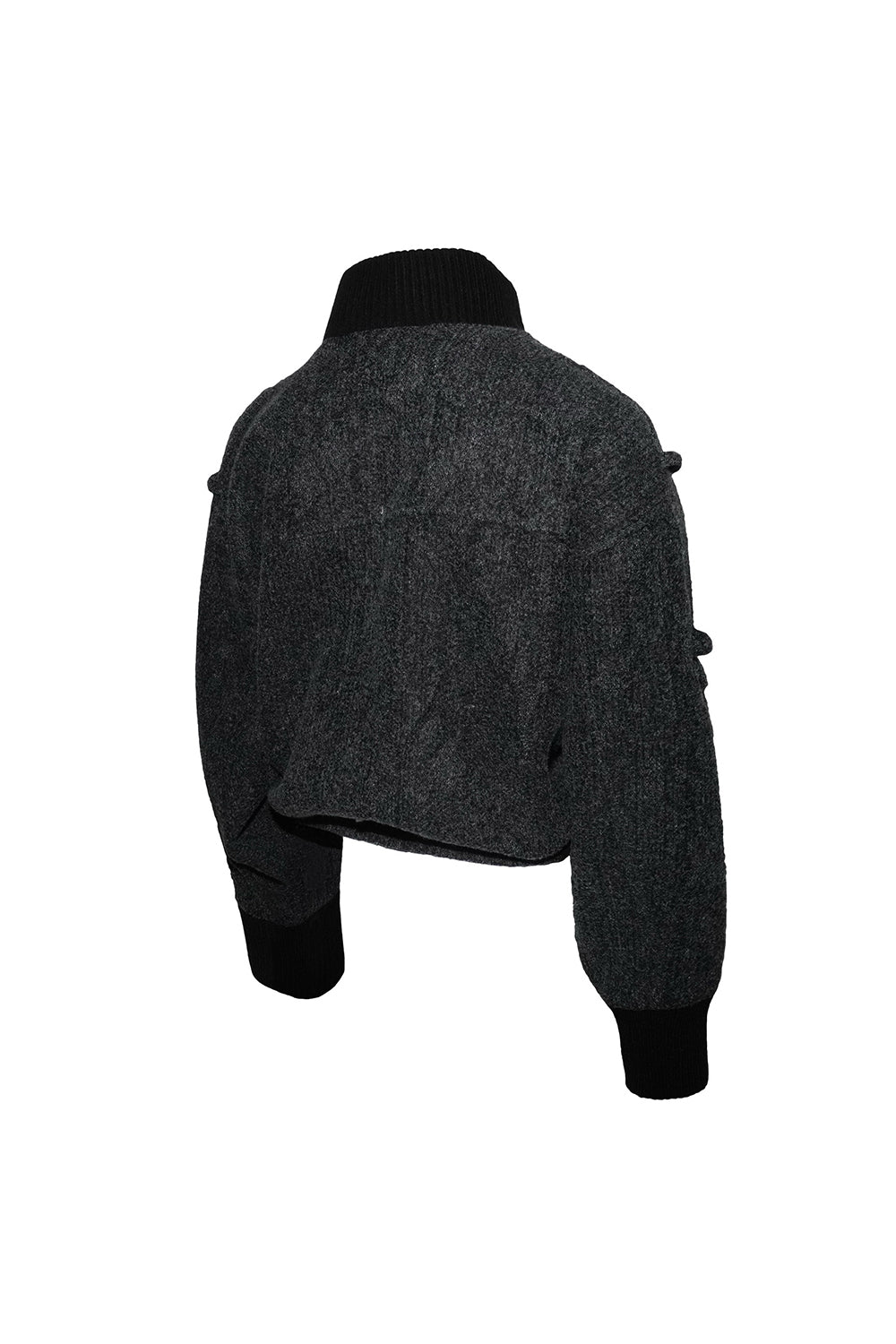 belted lace blouson